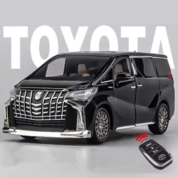 1:24 Toyotas Alphard MPV Alloy Car Model Diecast Metal Toy Vehicles Car Model Simulation Sound and Light Childrens Gift With Key