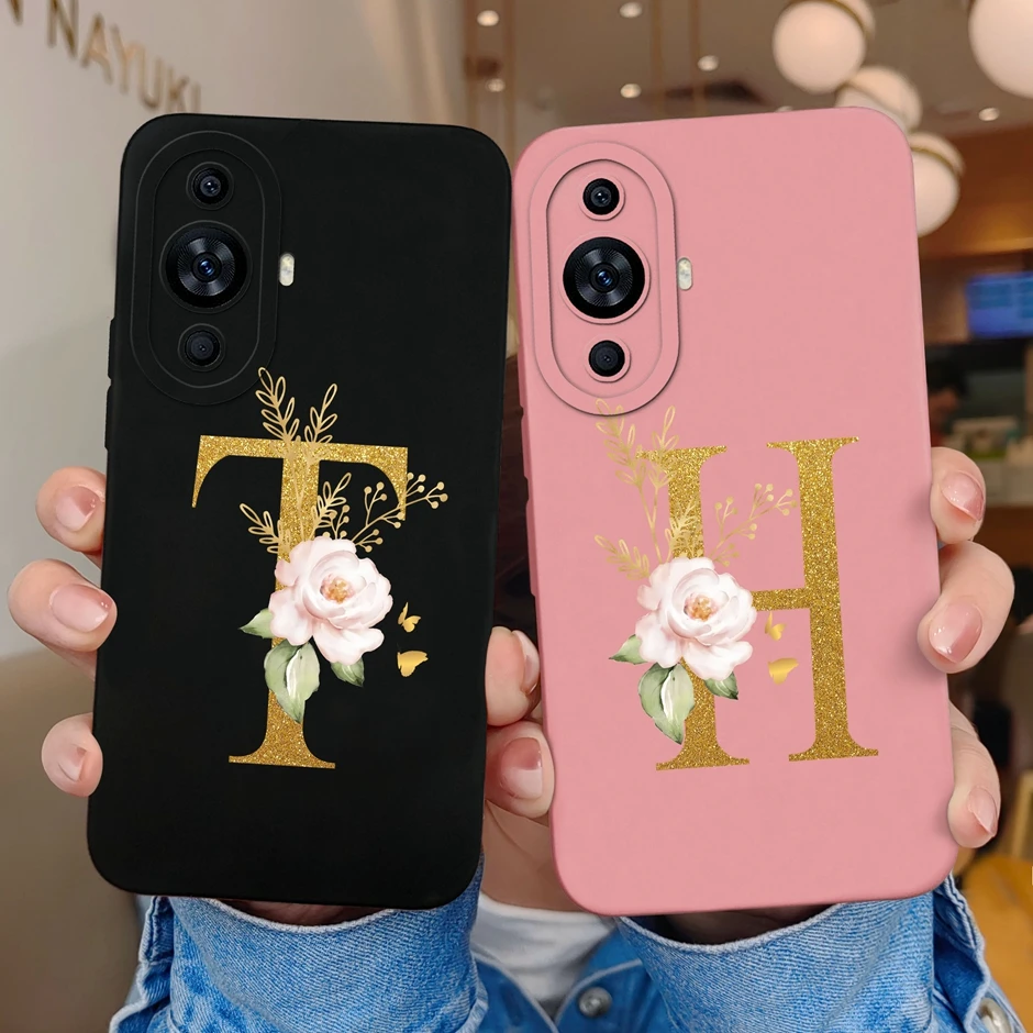 For Huawei Nova 11 Pro Case Cute Flower Letter Phone Bags For Huawei Nova11 Soft Back Cover For Huawei Nova11 Pro Hot New Shell