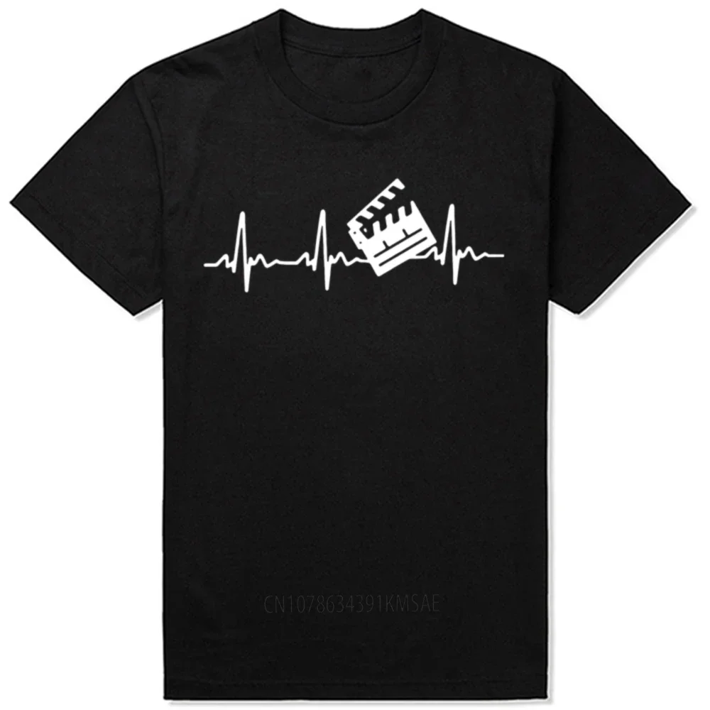 Funny Filmmaker Heartbeat T Shirt Tshirt Men Cotton Short Sleeve Eat Sleep Film Tv Camera Man Director T-shirt Top Camiseta