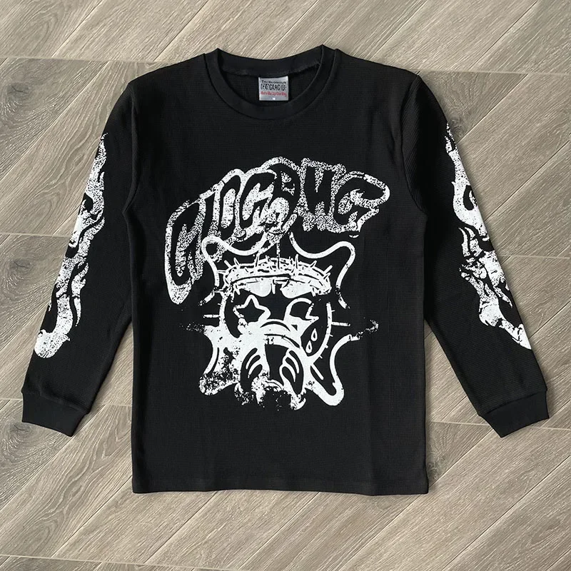GLOGANG グローギャング　レアTシャツ Glo Gang Eroded Glo サーマル Tシャツ漫画長袖コットン Tシャツ