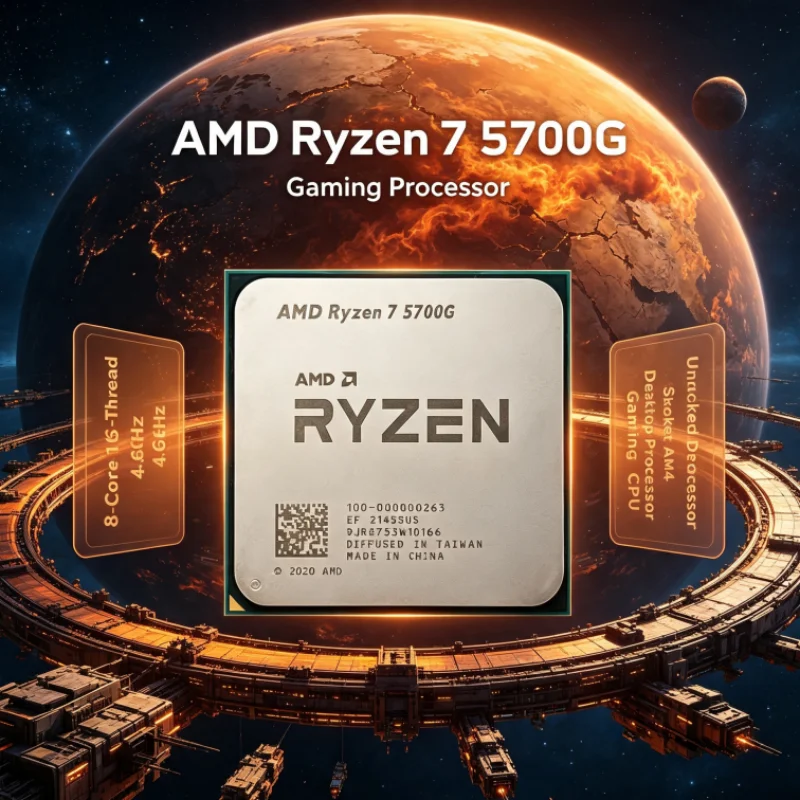 AMD R7 5700G 7nm Processor 4.6GHz Eight-Core Sixteen-Thread 16MB L3 Socket AM4 100-000000263