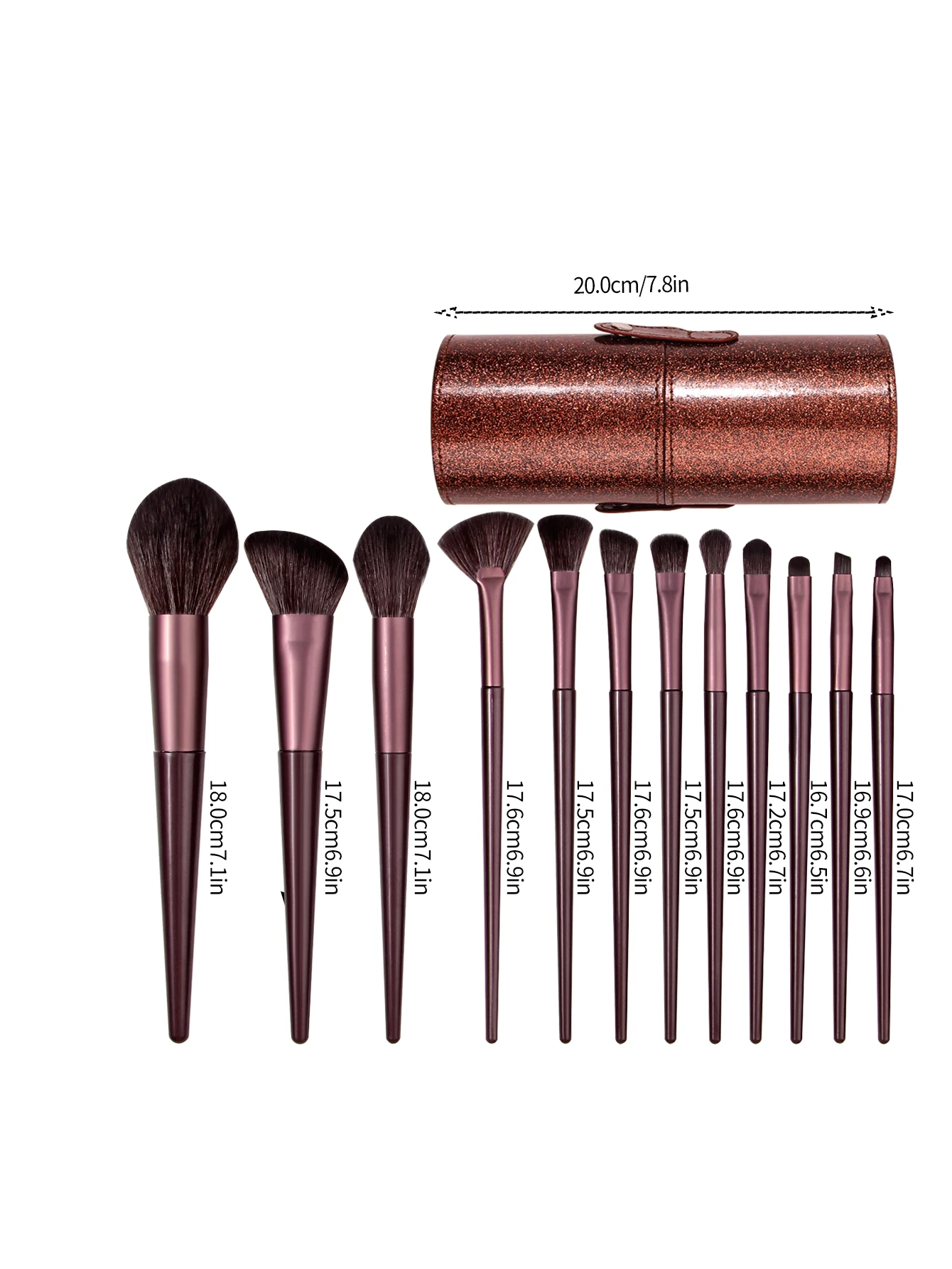 Juego de brochas de maquillaje de 12 piezas: rubor, sombra de ojos, corrector, lápiz labial, pincel delineador de ojos, cerdas suaves, herramientas de maquillaje completas + cubo de almacenamiento de 1 piezas