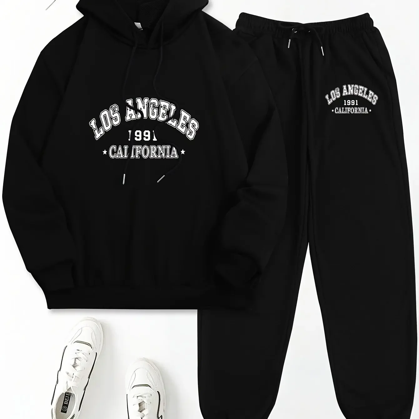 Ensemble de survêtement imprimé 2026 pour homme : sweat à capuche et pantalon long – Collection Printemps, Automne et Hiver – Tenue chaude