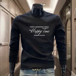 Autumn Cotton Men Sweatshirt Stylish Man Casual Sportswear Korean High Quality Harajuku Sweater O Neck Long Sleeved Printed Tees