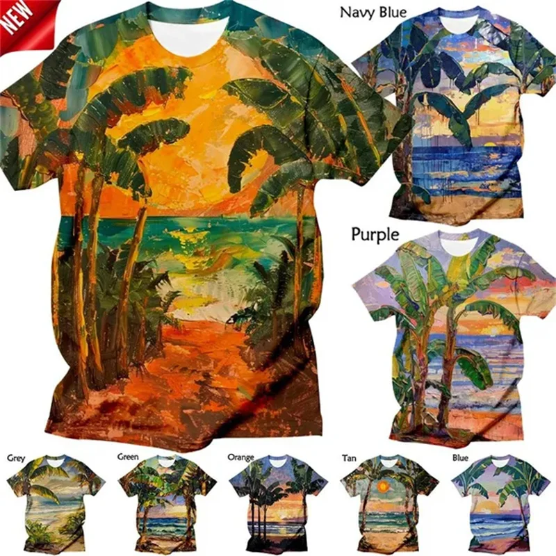 New Summer Hawaiian 3D Printed T Shirt Funny Fashion Personalized T-shirt Seaside Cool Tshirt Top Men Women Vacation Casual Tops