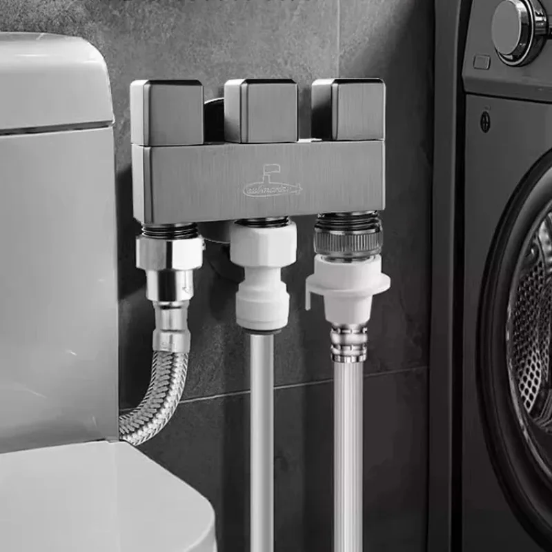 

Submarine one in three out angle valve kitchen dishwasher water inlet three control water four-way water purifier