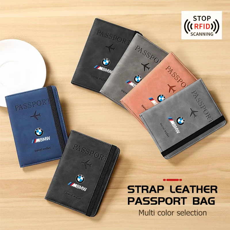 Rfid Blocking Passport Cover Travel Wallet Card Ticket Holder For BMW G30 G20 M3 M5 E91 E92 E93 E36 E70 X3 X4 X5 X1 E39 F30
