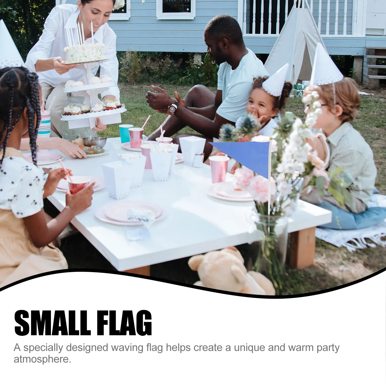 

BCOATH 9pcs Mini Celebration Flags Set Handheld for Party Garden Decor Lightweight Practical Use