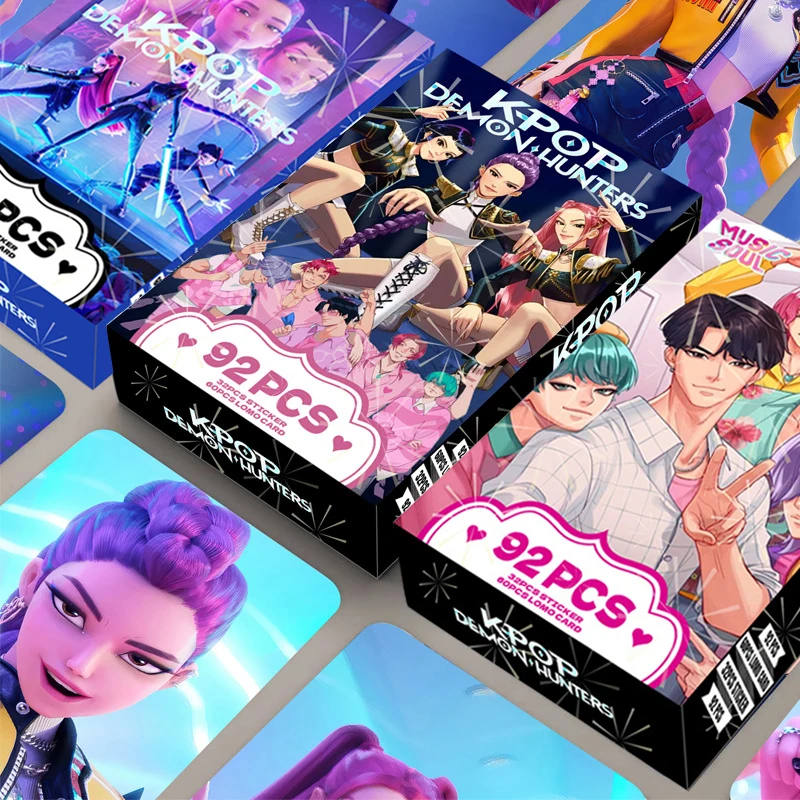 styles New Kpop Demon Hunters 92 Laser Cards K-POP Witch Hunt Cartoon Series Accessories LOMO Small Cards Halloween gift