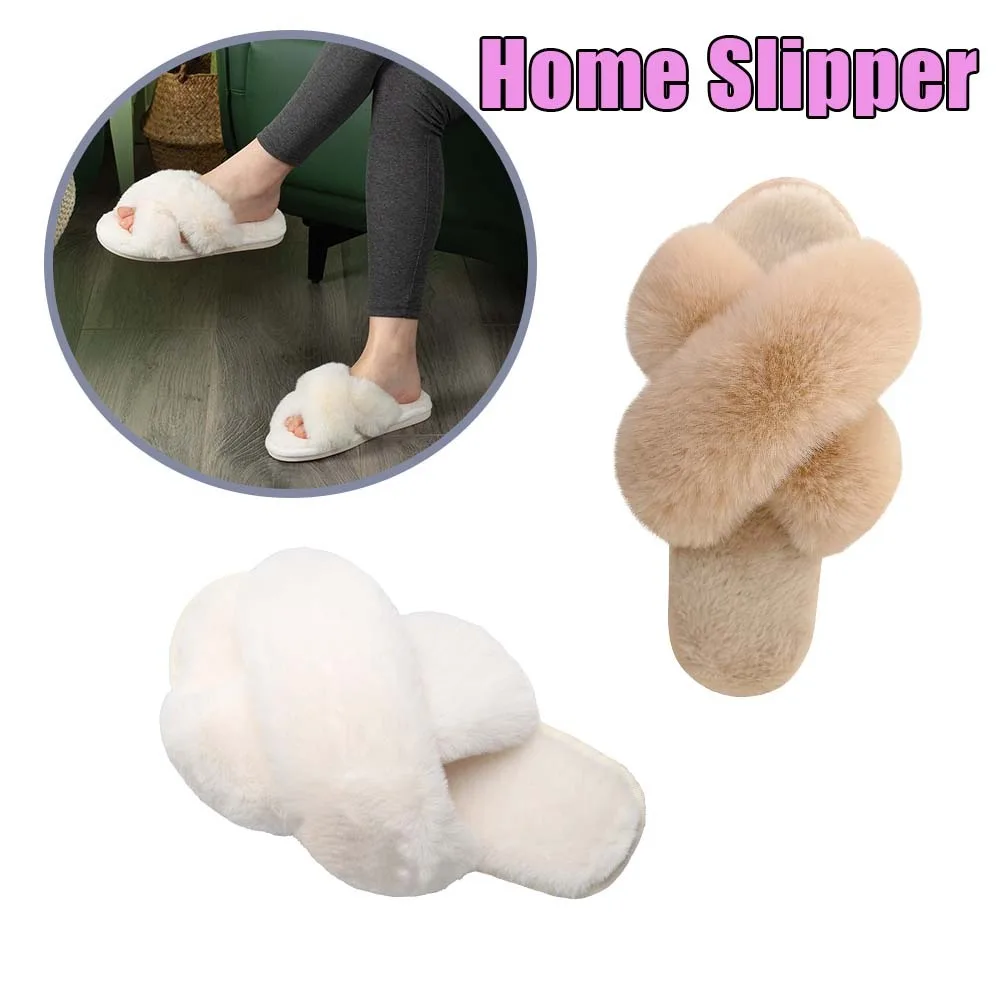 

1 Pair Womens Winter Slippers 2025 New Thick Soft Sole High Heel House Shoes Indoor Outdoor Fashion Comfort Non Slip Warm