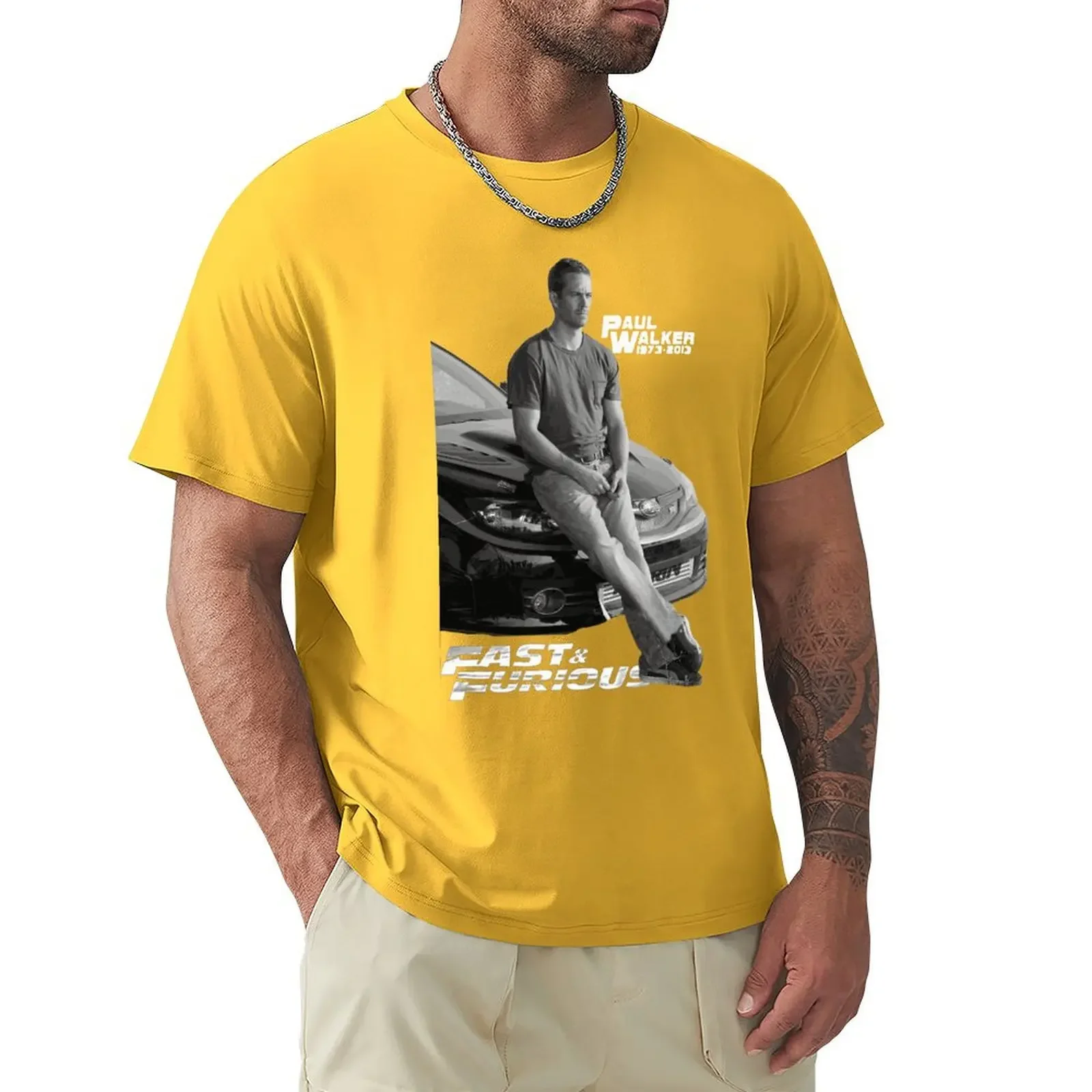 Paul Walker Street Racingss Fast N Furious T Shirt Harajuku Short Sleeve T-shirt 100% Cotton Graphics Tshirt Tops