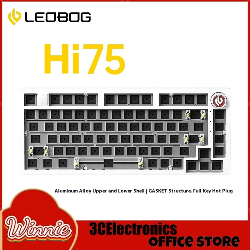 Leobog Hi75 Mechanical Keyboard Aluminum Alloy Multifunctional Knob Rgb Keyboard Hot Swap Gasket Office Pc Gamer Accessories Kit