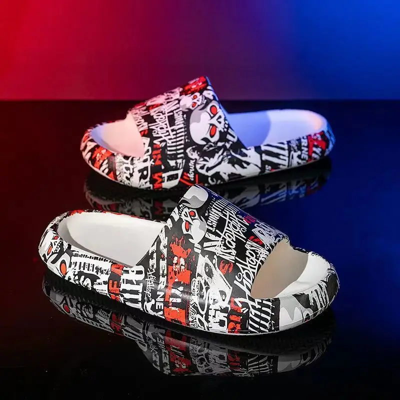 Luffy One Piece Cartoon Animation Thick Soled Trendy Casual Versatile Summer Outerwear Home Comfort Creative Slippers Gift