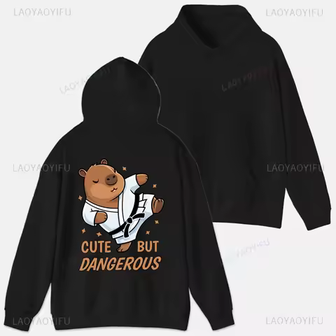 Capybara Hoodie Men Clothes Graphic Tops Quality Long Sleeve Autumn Sweatshirt Custom Clothing Funny Streetwear Printed Unisex