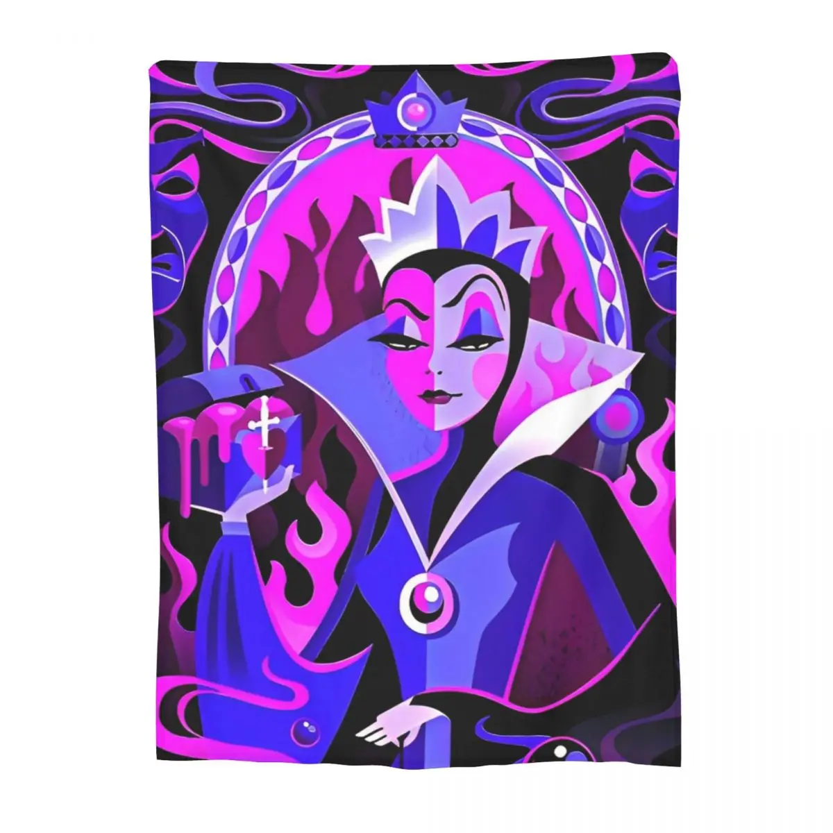 Evil Queen Blanket Coral Fleece Plush Textile Decor Villains Portable Soft Throw Blanket for Home Car Rug Piece