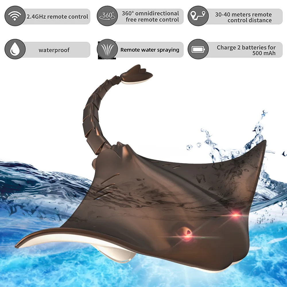 Remote Control Stingray Toy RC Stingray Water Toys for Swimming Pool Bathroom Great Kids Gift RC Boat Toys for Boys