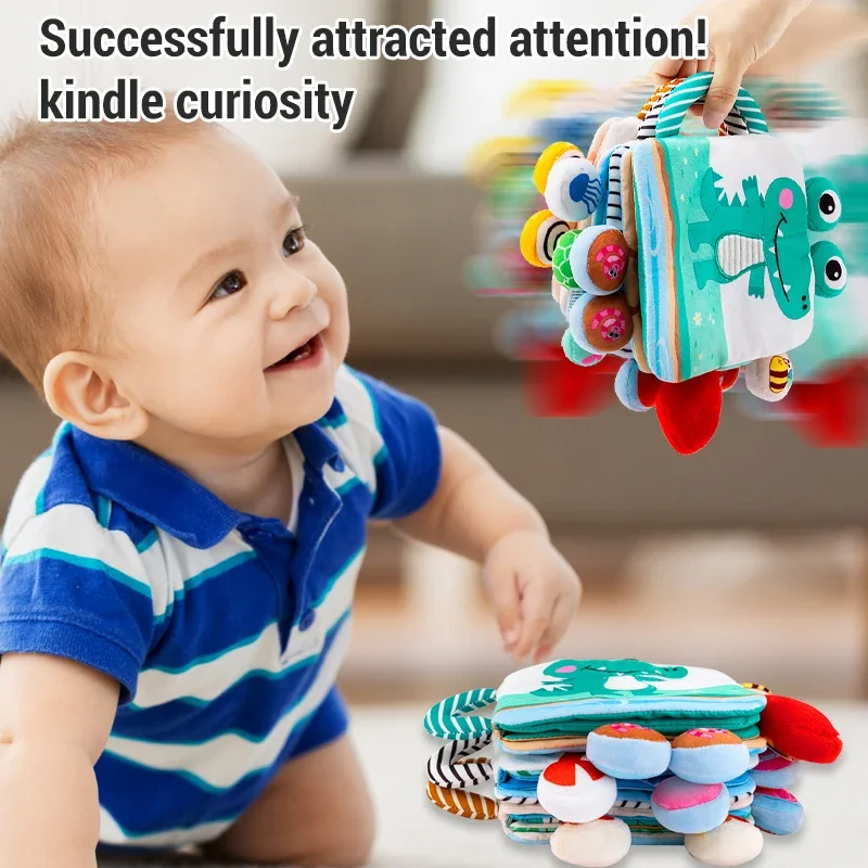ألعاب الأطفال الجديدة الكرتون الحيوانات ذيل الطفل القماش كتاب التعليم المبكر لعب الوالدين والطفل التفاعلية 0-36 شهرا لعبة الوليد الحسية #2
