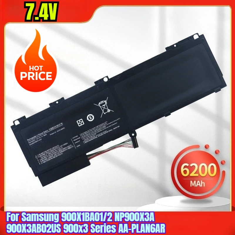 

7.4V 6200mAh Laptop Battery for Samsung 900X1BA01/2 NP900X3A 900X3AB02US 900x3 Series AA-PLAN6AR