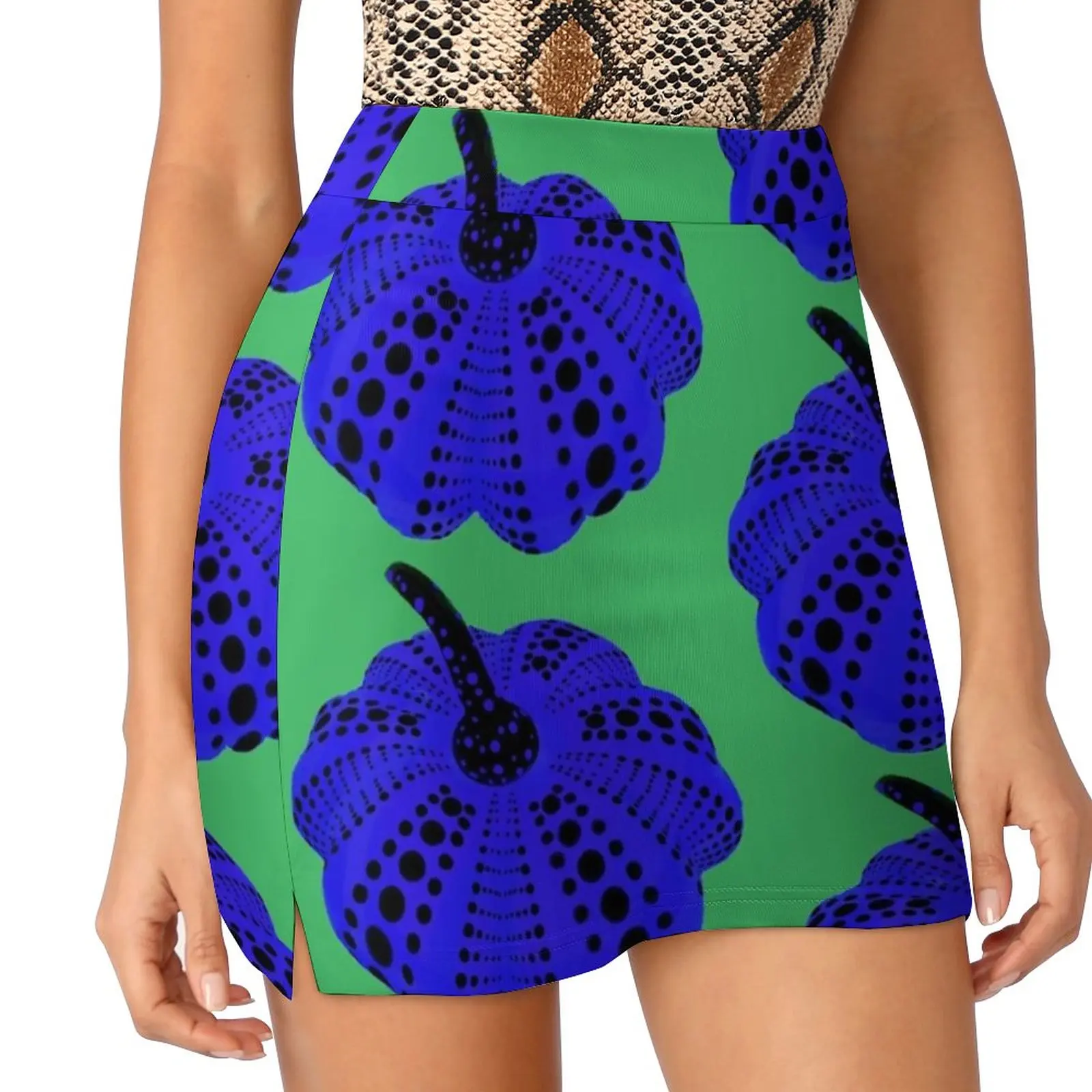 Polka Dot Pumpkin Women's skirt Y2K Summer Clothes 2022 Kpop Style Trouser Skirt With Pocket Pumpkin Squash Dots Kusama Yayoi