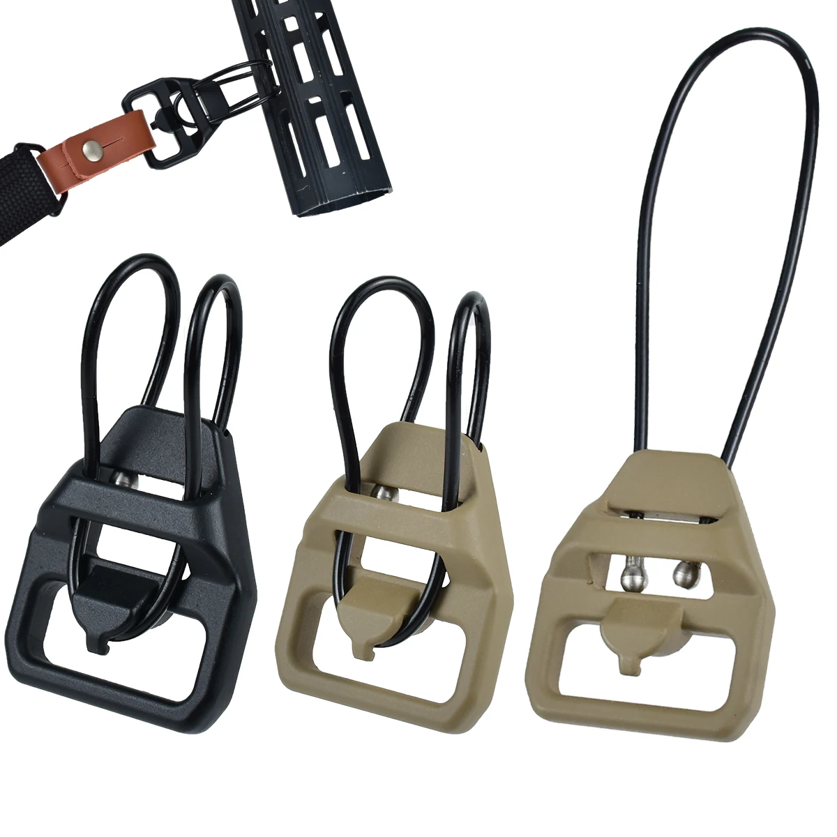 V2 Tactical Sling Buckle 2nd Gen, Hunting Rifle Wire Loop U Loop Sling Hooks, AK Airsoft Sling Strap Fast Adapte Accessories