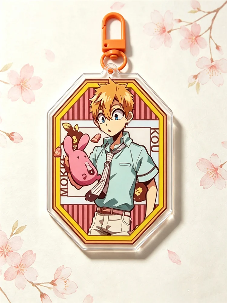 Hanako Kun Nene Anime Acrylic Keychain, Cherry Blossom Character Bag Charm, Double Side Print Clear Key Pendant, Toilet Bound Ha