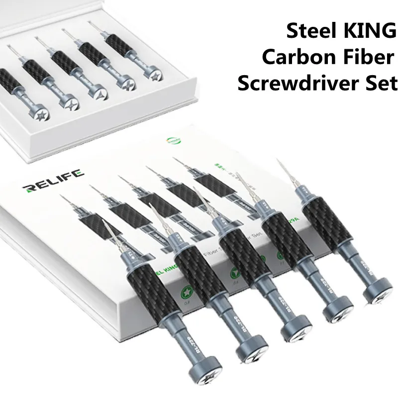 

RELIFE RL-729A Carbon Fiber Multifunctional Screwdriver Set For Mobile Phone Laptop Tablet Disassembly Repair Bolt Driver Kits