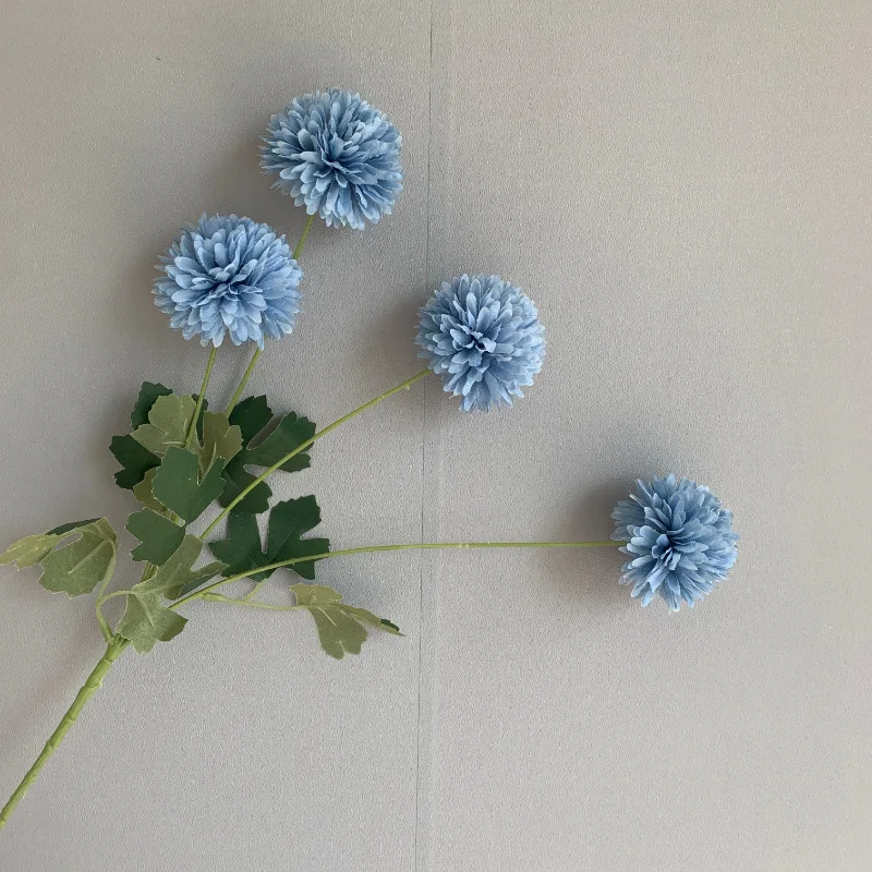 10 Stück Künstliche 4-köpfige Kugelchrysanthemen aus Seidenblumen für Hochzeitssaal, Gangdekoration, Blumenarrangement, Zwiebelkugel, Heimdekoration – Detail 4