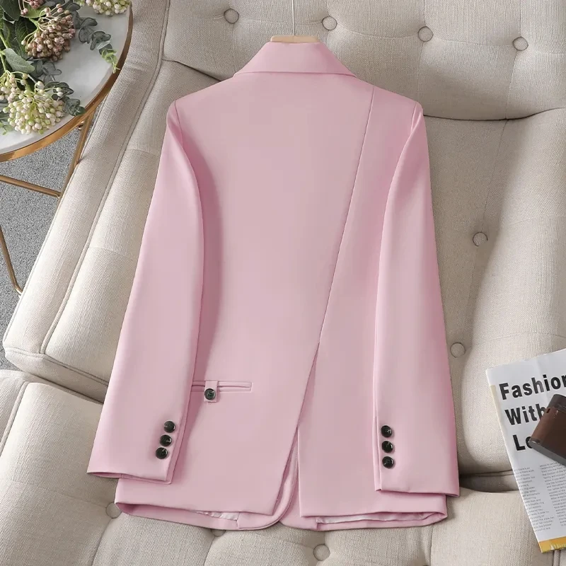 New Autumn Winter Women Blazer Ladies Long Sleeve Formal Jacket Coat Black Pink Apricot Blazers Female Casual Tops Outerwear