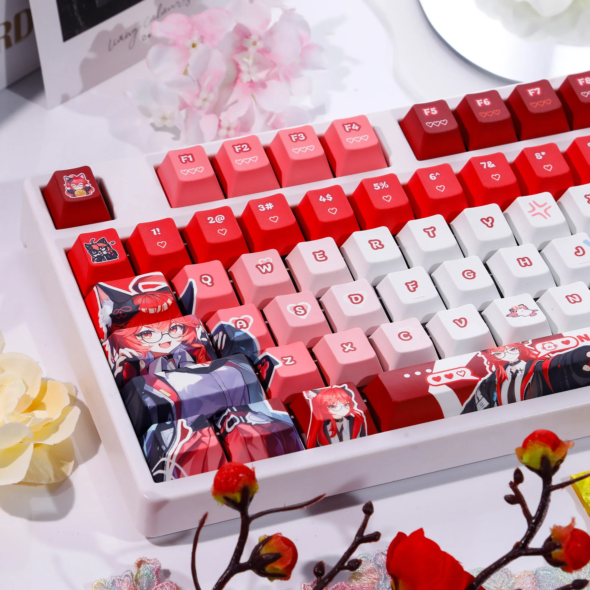 120 Keys Neverness To Everness Keycaps Nanally Collins Game PBT DYE-Sub Cherry Profile Key Caps for Made68 Mad68 Wooting 60