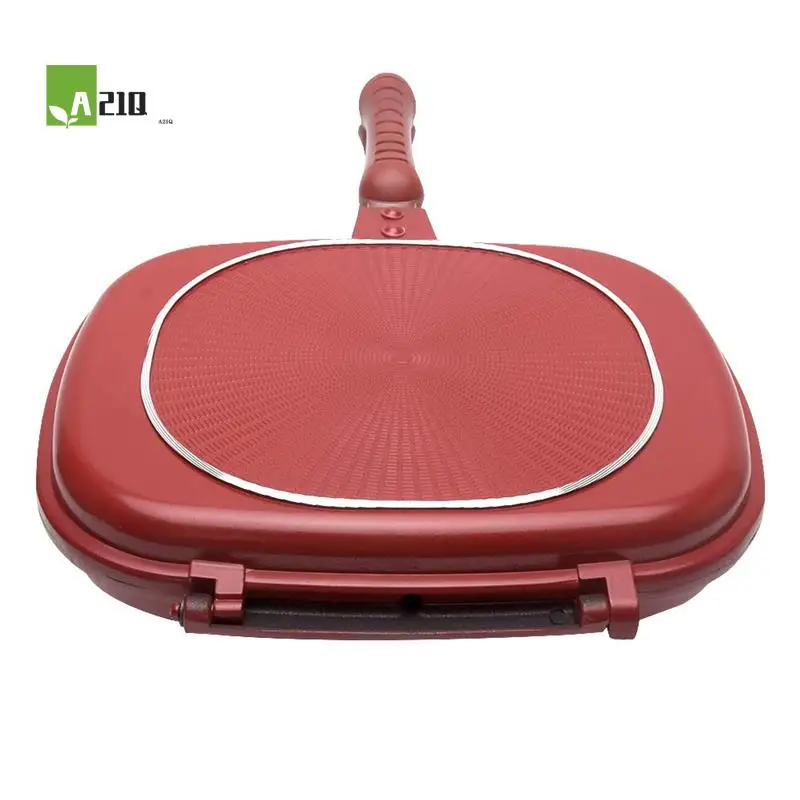 

A21Q -Square Double Sided Frying Pan, Kitchen Non-Stick Baking Pancake Pan Omelette Trays,Indoor/Outdoor Camping Sandwich