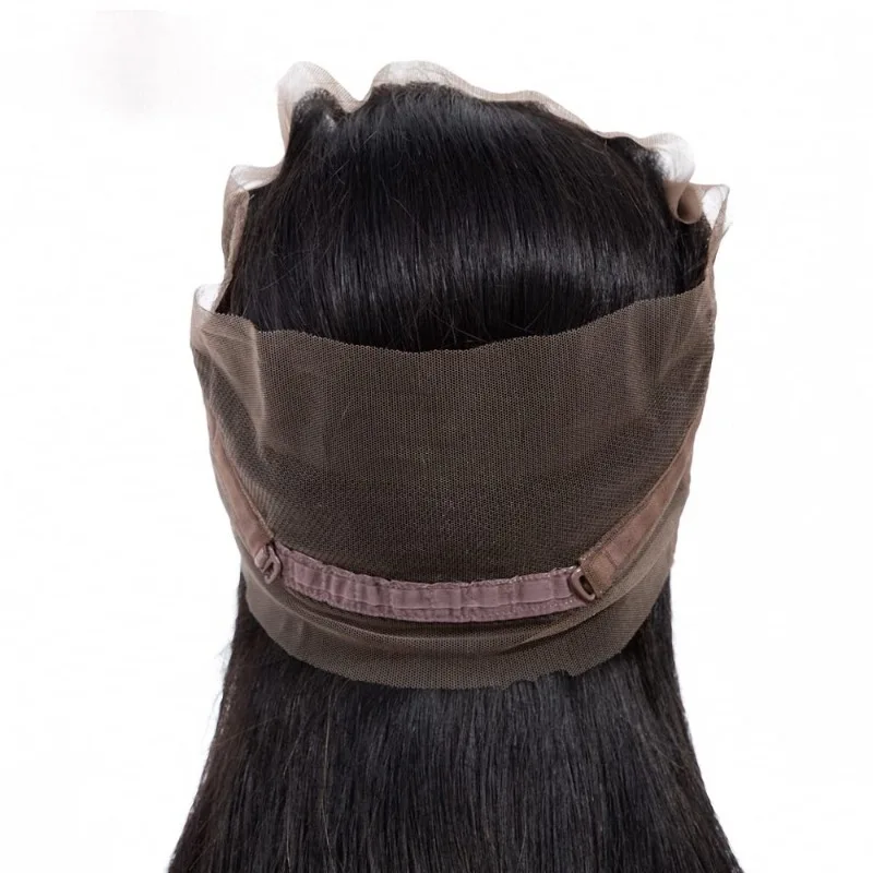 Premium 360 Chiusura frontale in pizzo da orecchio a orecchio Invisibile pizzo svizzero Capelli per bambini Capelli umani vergini brasiliani Densità 150%