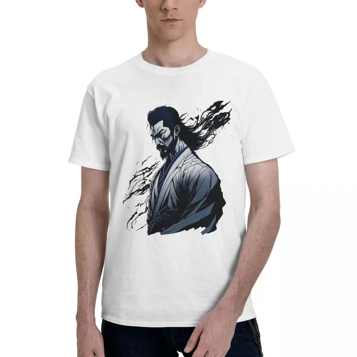 Men Miyamoto Musashi Retro T Shirt Vintage O-neck Cotton Men Tshirt