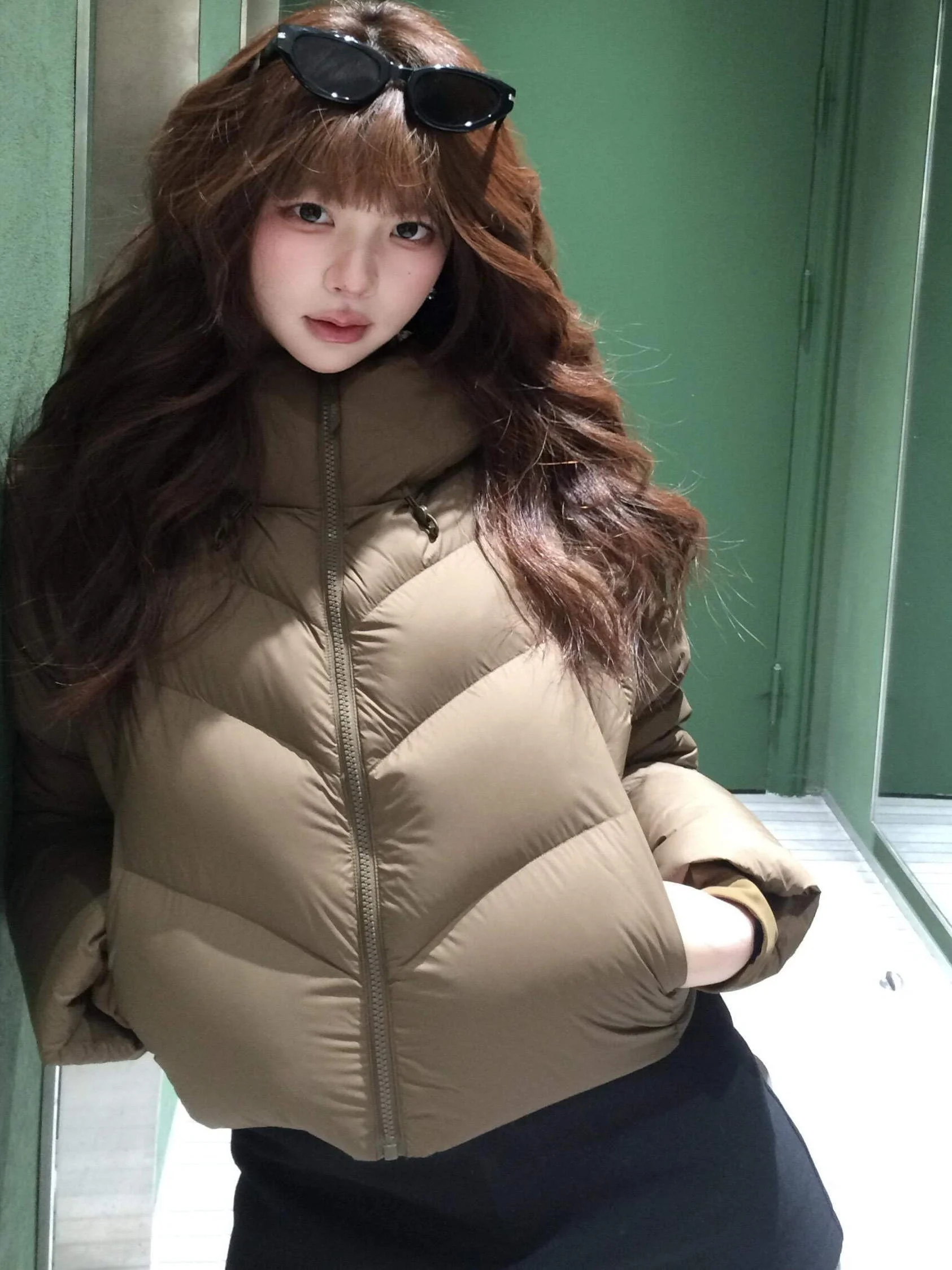 

Корейский Sle ort Thiened, теплый хлопковый тюнет, зимняя стеганая верхняя одежда, прямая трубка, длинная свеч-молния, чистый цвет