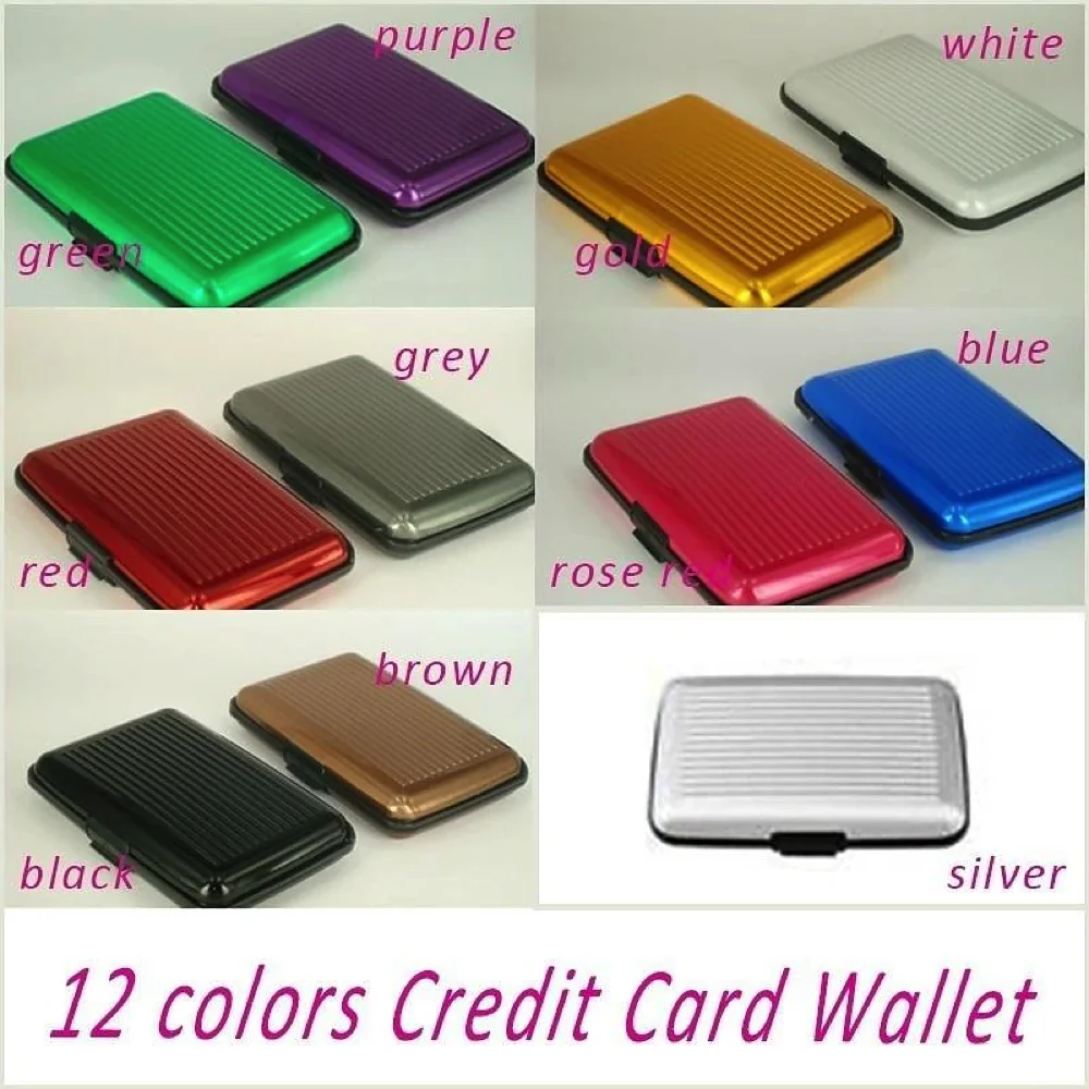 Credit Card Holder Wallet Metal Name Card Holder Waterproof Credit Card Protector for Women Men