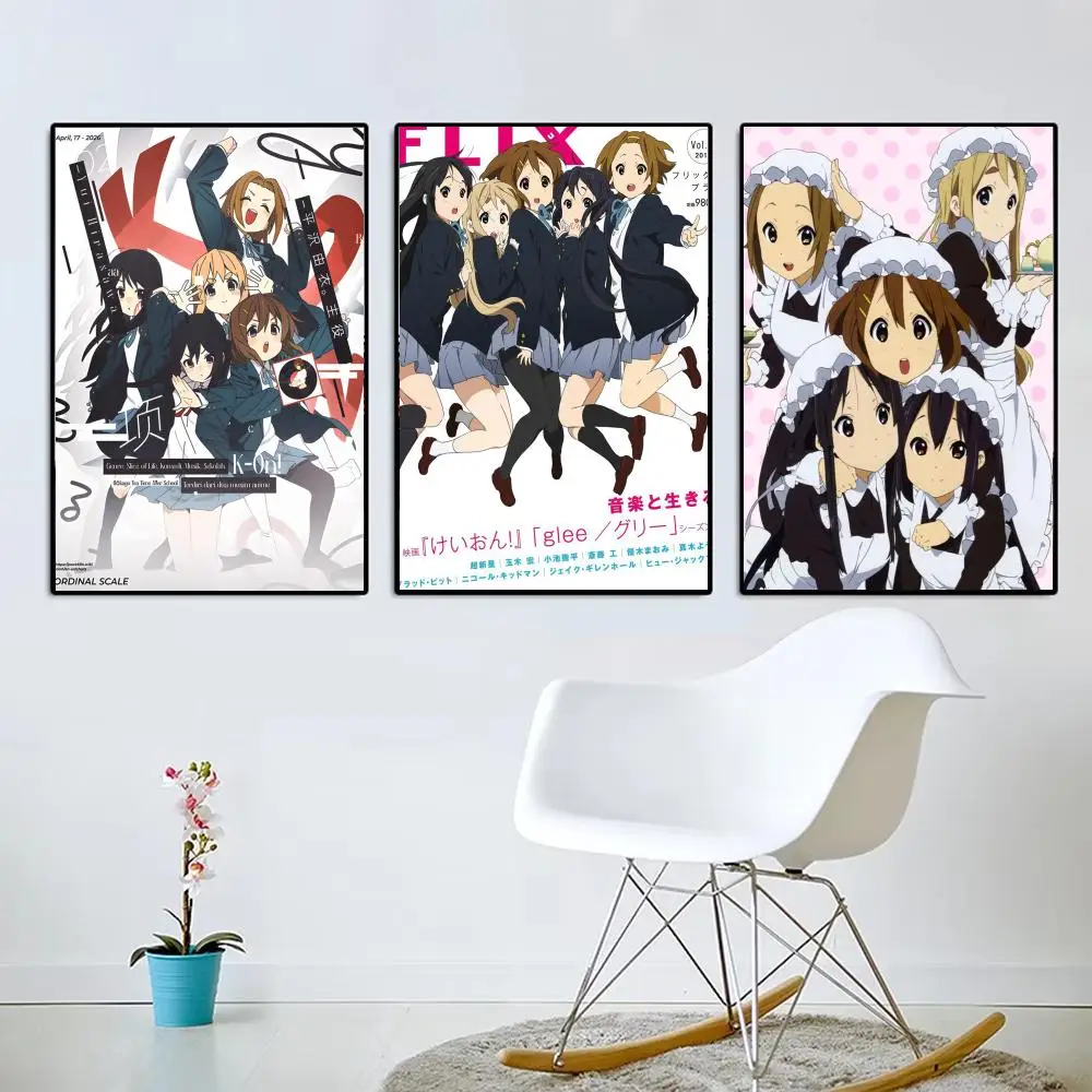 Anime K-K-on Kawaii Poster Aesthetic Wall Art Canvas Poster Trendy Bedroom Room Home Cafe  Decor