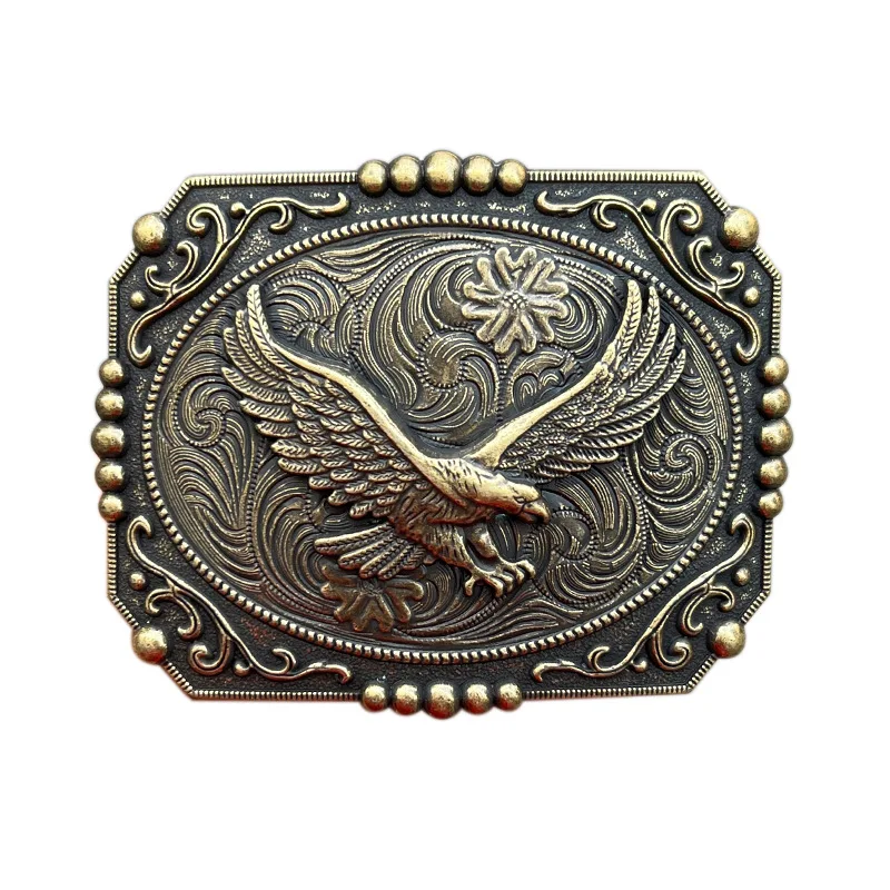 Soaring Eagle Belt Buckle Western Cowboy Fashion 3D Engraved Alloy Buckles for Vintage Belt