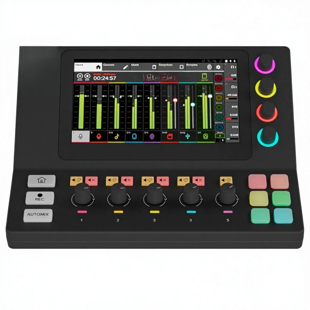 Adaptive digital mixer for USB, suitable for podcasting, user mode, and automatic mixing