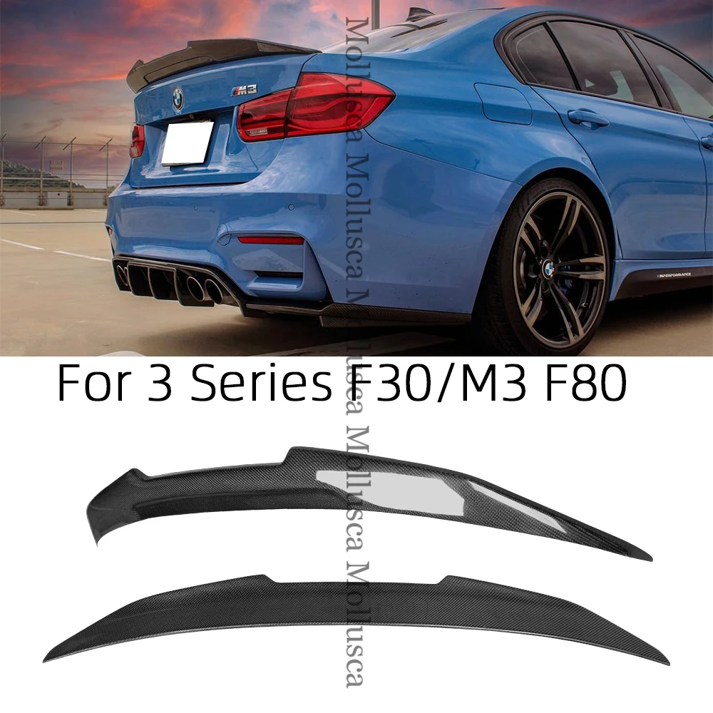 For BMW 3 Series F30 F35&M3 F80 Sedan PSM Style Carbon fiber Rear Spoiler Trunk wing 2011-2019 FRP honeycomb Forged