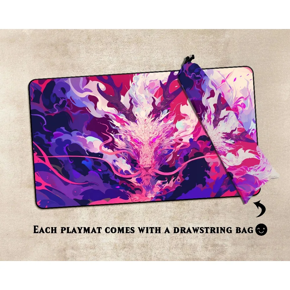 Anime TCG Playmat ,Trading Card Game Accessories,PC Game Accessory,Mystic Ink Dragon Gaming Desk Mat: TCG Playmat