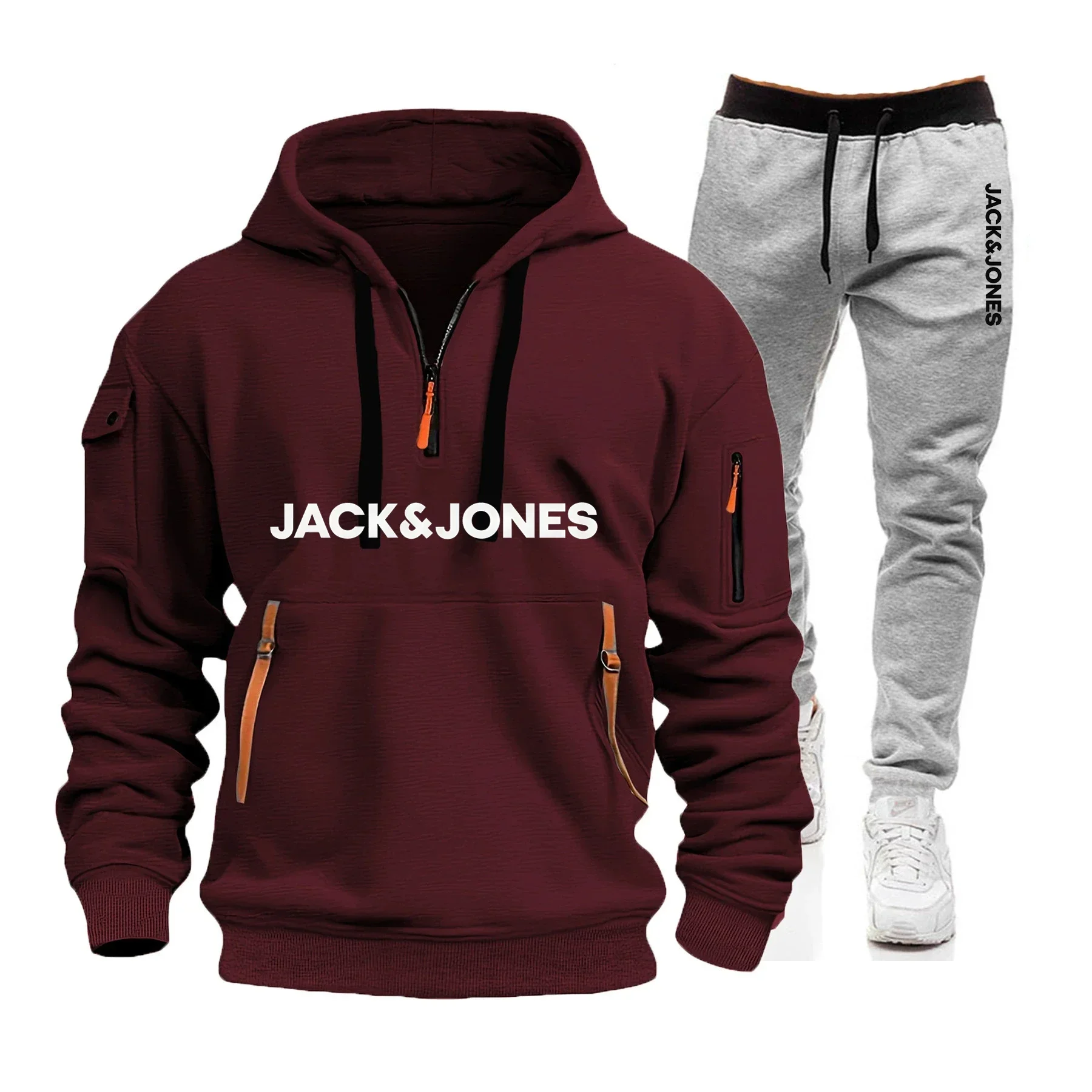 

Fashion and Casual Wear, Men's Sportswear Sets for Autumn and Winter, Two-piece Hooded Sweatshirts and Fitness Jogging Pants