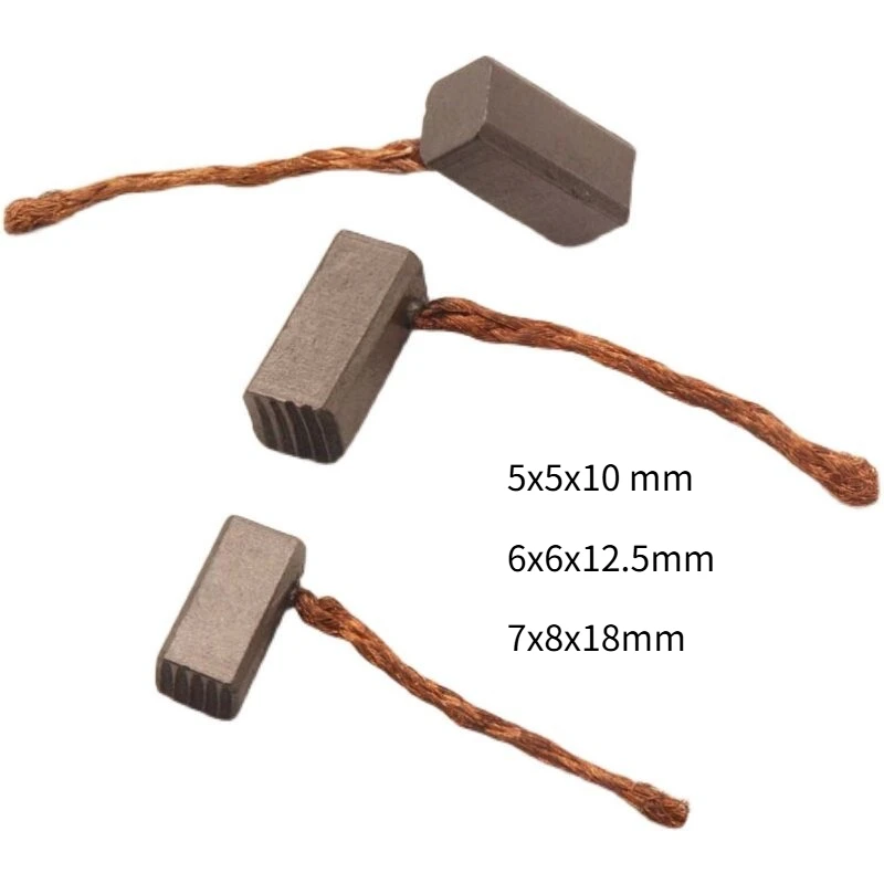 100pcs Micro motor car wiper brush carbon brush 5x5x10mm  6x6x12.5mm  7x8x18mm semi copper