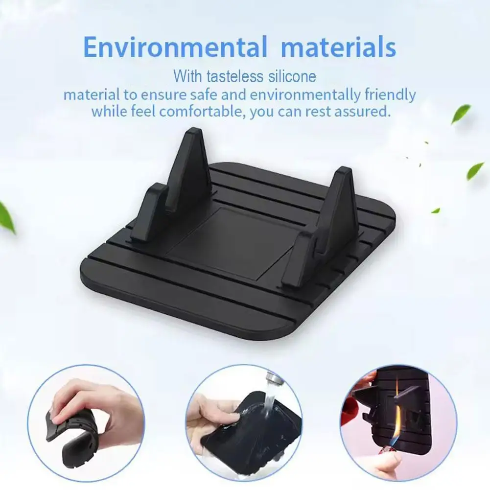 Car Dashboard Silicone Mount Phone Holder Non Slip Mat GPS Navigation Bracket For IPhone Android Smart Phones Keys