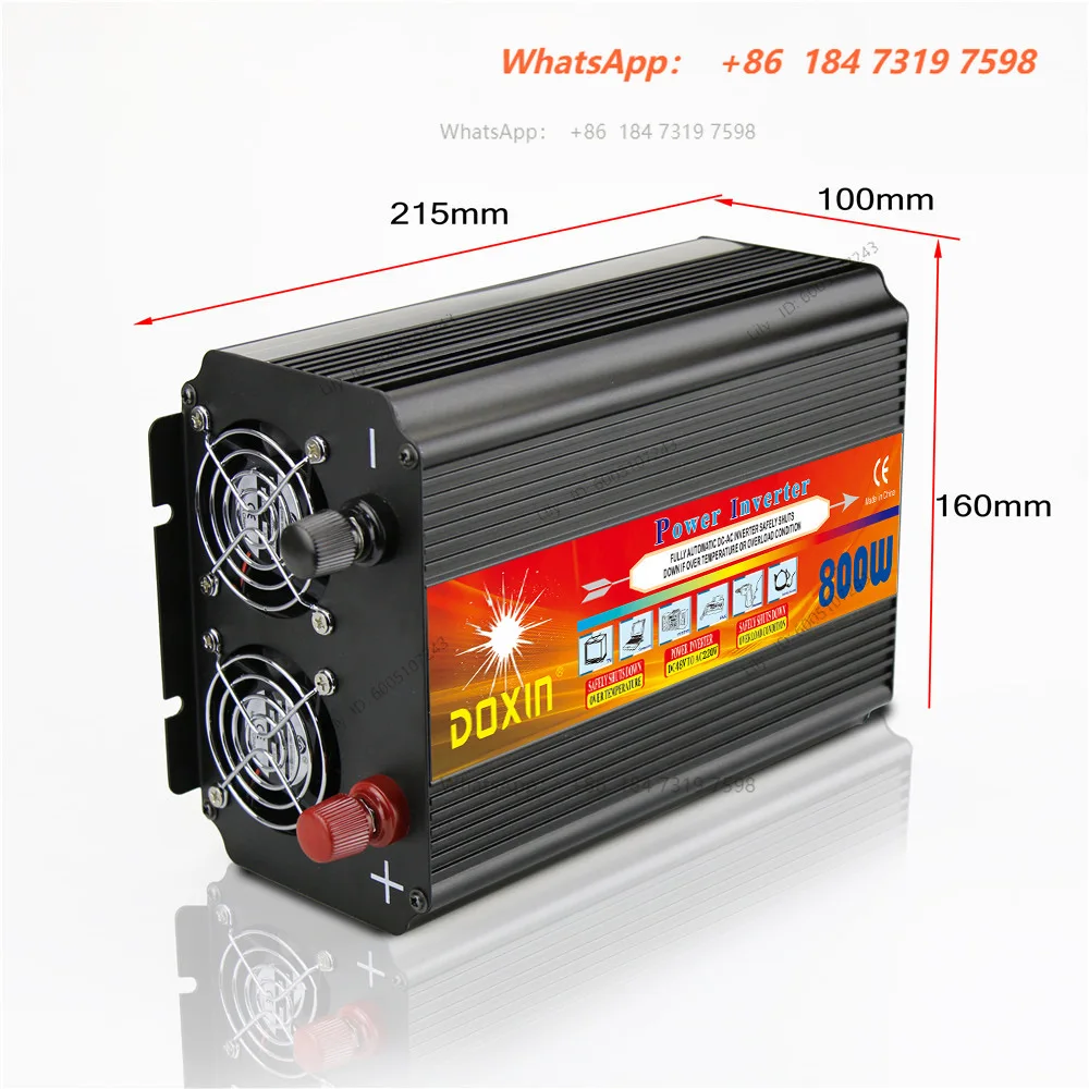 High power inverter 800W household power converter with USB multiple protection, car inverter power supply