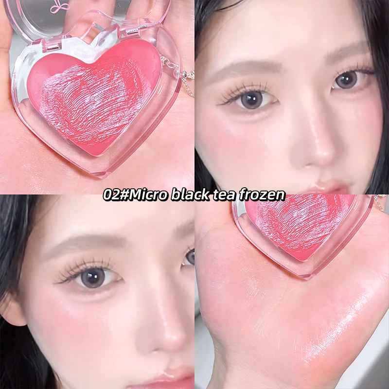 Love Monochrome Natural Face Brightening Powder Blusher Rouge Clear Water Gloss Cream