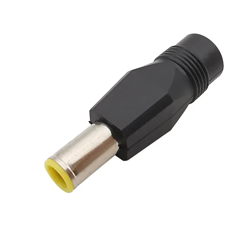 1Pcs 7.9x5.5mm Male Plug to 5.5x2.1mm Female Jack DC Power Tip Connector Adapter Yellow Head