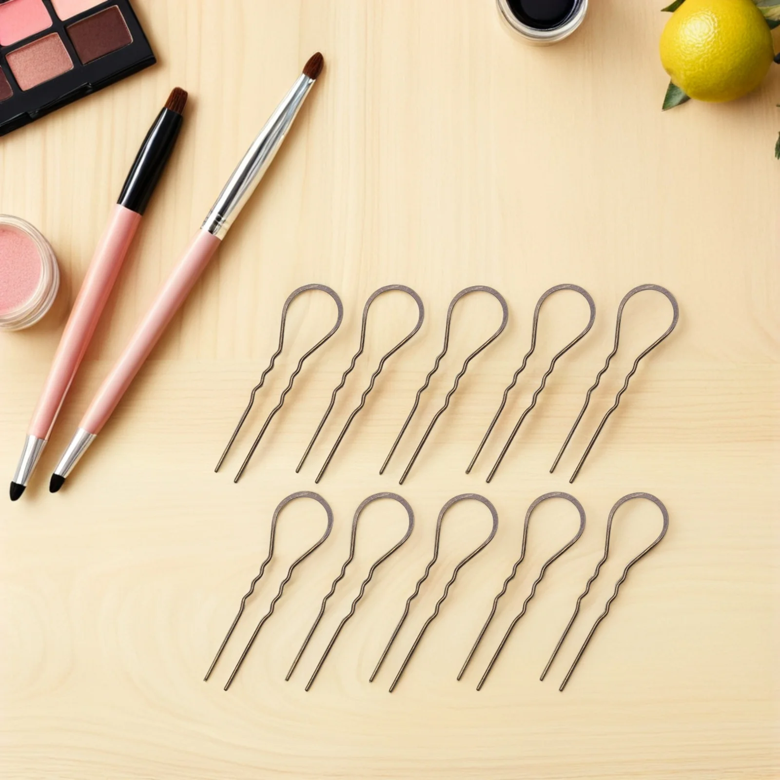 

10pcs Wavy Clips U Shaped Hairpins Alloy Sticks For Women Girls Ancient Bronze Bobby Pins Metal Hair Clips U-Shaped Hair Stick