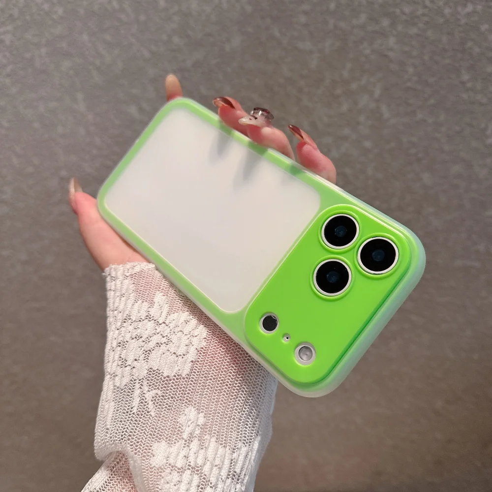 2 في 1 لون الحلوى تغيير جراب هاتف على الفور آيفون الهواء 16 15 14 13 17 برو ماكس متجمد للصدمات إطار كامل غطاء وقائي #2