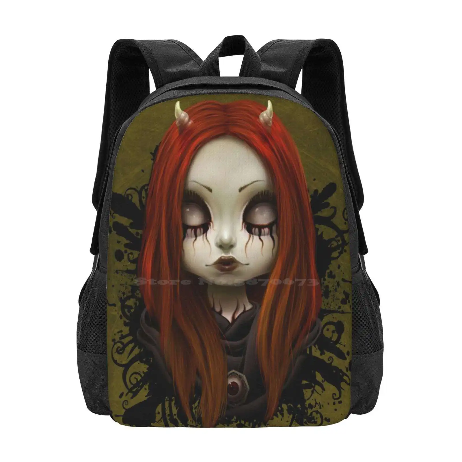 

Haunted School Bags For Teenage Girls Laptop Travel Bags Demon Godess She Devil Girl Sexy Halloween Spooky Haunted Hallows Eve