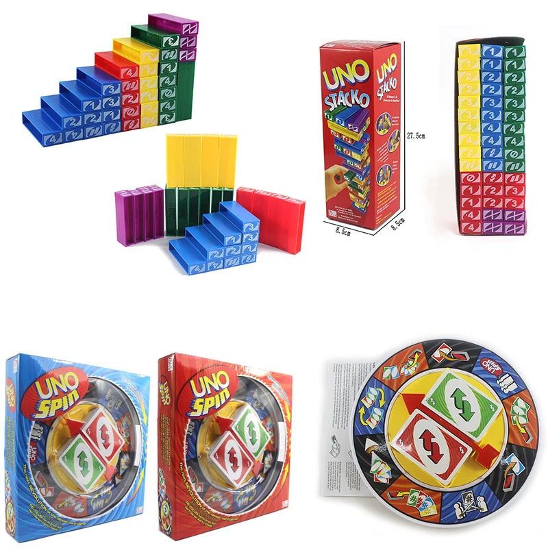 Stacko UNO Card Board Games Family Entertainment Poker Party Early Education Puzzle Stackoed Toys Playing Cards Birthday Gift