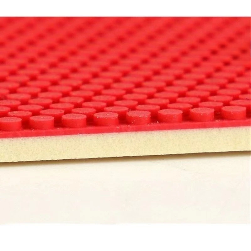 Meteor 575 Table Tennis Pimples Rubber - White Sponge Fast Attack Ping Pong Gums ITTF Approved (Red/Black)
